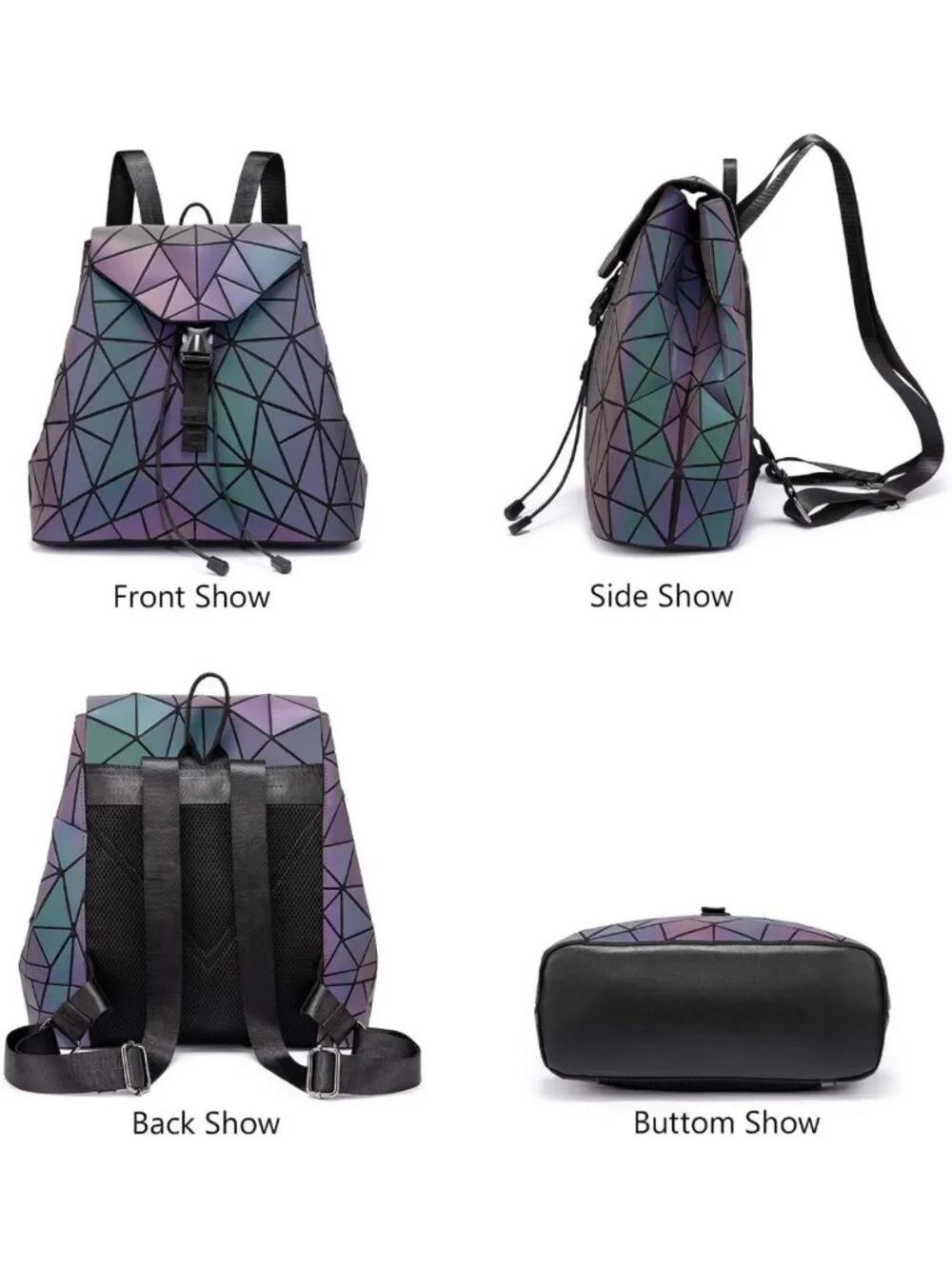 Luminous Geometric Holographic Crossbody Bag & Wallet for Women - Stylish